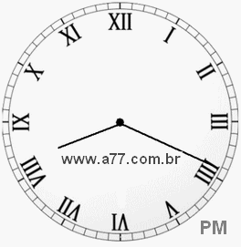 Relógio com Número Romano Marcando 20h19min