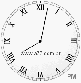 Relógio com Número Romano Marcando 20h2min