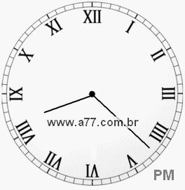 Relógio com Número Romano Marcando 20h22min