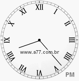 Relógio com Número Romano Marcando 20h23min