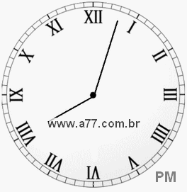 Relógio com Número Romano Marcando 20h3min
