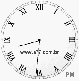 Relógio com Número Romano Marcando 20h31min