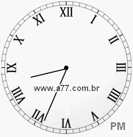 Relógio com Número Romano Marcando 20h34min