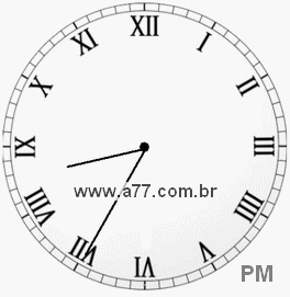 Relógio com Número Romano Marcando 20h35min