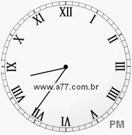 Relógio com Número Romano Marcando 20h36min