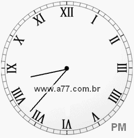 Relógio com Número Romano Marcando 20h37min