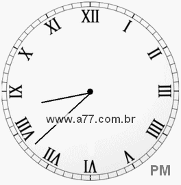Relógio com Número Romano Marcando 20h38min