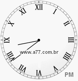 Relógio com Número Romano Marcando 20h39min