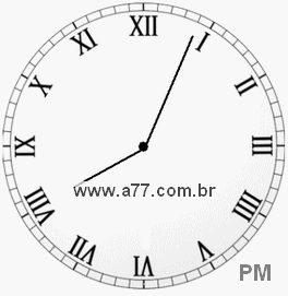 Relógio com Número Romano Marcando 20h4min