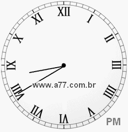 Relógio com Número Romano Marcando 20h40min
