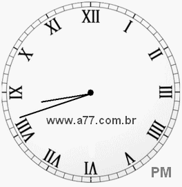 Relógio com Número Romano Marcando 20h42min