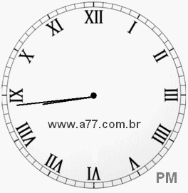 Relógio com Número Romano Marcando 20h44min