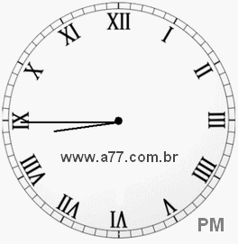Relógio com Número Romano Marcando 20h45min