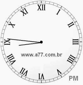 Relógio com Número Romano Marcando 20h46min
