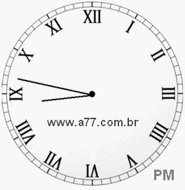 Relógio com Número Romano Marcando 20h47min