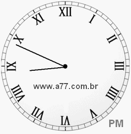 Relógio com Número Romano Marcando 20h49min