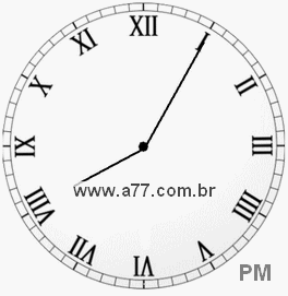 Relógio com Número Romano Marcando 20h5min