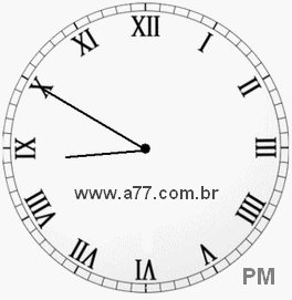 Relógio com Número Romano Marcando 20h50min