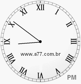 Relógio com Número Romano Marcando 20h51min