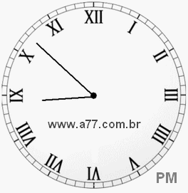 Relógio com Número Romano Marcando 20h52min