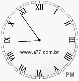 Relógio com Número Romano Marcando 20h54min