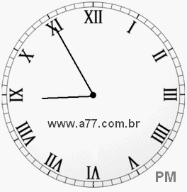 Relógio com Número Romano Marcando 20h55min