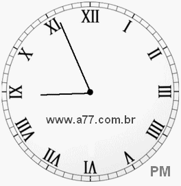Relógio com Número Romano Marcando 20h56min