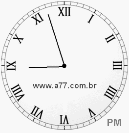 Relógio com Número Romano Marcando 20h57min