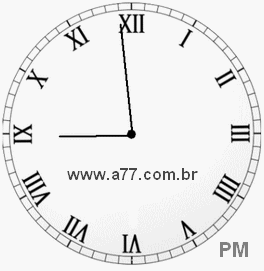 Relógio com Número Romano Marcando 20h59min