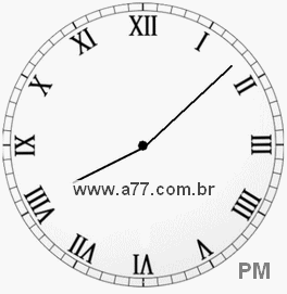 Relógio com Número Romano Marcando 20h8min