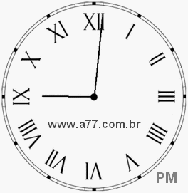 Relógio com Número Romano Marcando 21h1min