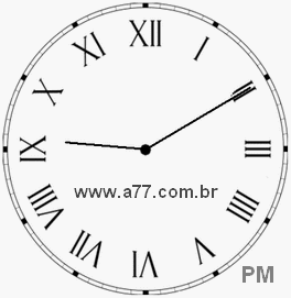 Relógio com Número Romano Marcando 21h10min