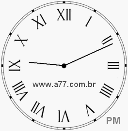 Relógio com Número Romano Marcando 21h11min