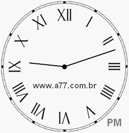 Relógio com Número Romano Marcando 21h12min