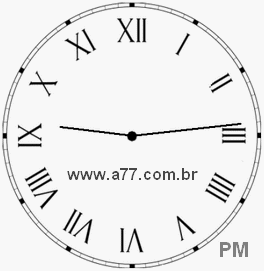 Relógio com Número Romano Marcando 21h14min