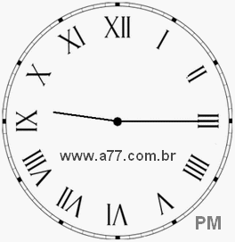 Relógio com Número Romano Marcando 21h15min