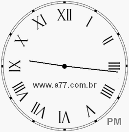 Relógio com Número Romano Marcando 21h16min