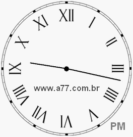 Relógio com Número Romano Marcando 21h17min
