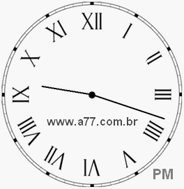 Relógio com Número Romano Marcando 21h18min