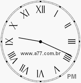 Relógio com Número Romano Marcando 21h19min