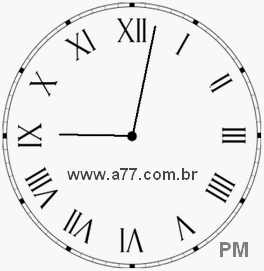 Relógio com Número Romano Marcando 21h2min