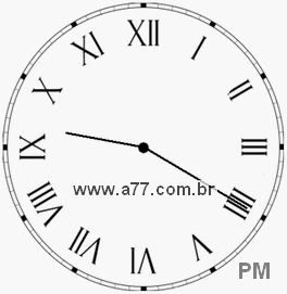 Relógio com Número Romano Marcando 21h20min