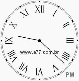 Relógio com Número Romano Marcando 21h22min