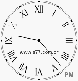 Relógio com Número Romano Marcando 21h23min