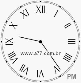 Relógio com Número Romano Marcando 21h24min