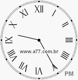 Relógio com Número Romano Marcando 21h25min