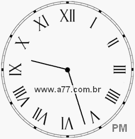 Relógio com Número Romano Marcando 21h27min