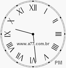 Relógio com Número Romano Marcando 21h29min