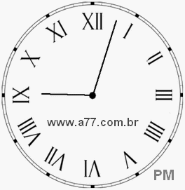 Relógio com Número Romano Marcando 21h3min