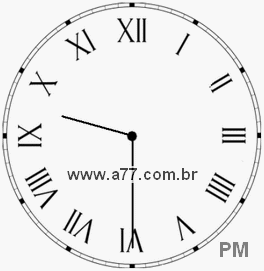 Relógio com Número Romano Marcando 21h30min